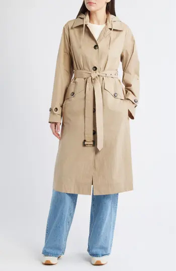 Bernardo Paperweight Long Raincoat in Khaki at Nordstrom Rack, Size X-Large | Nordstrom Rack