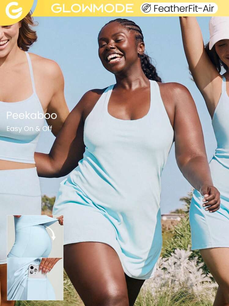 GLOWMODE FeatherFit™-Air Peekaboo Everyday Built-In Shorts Pocket Anti-Slip Dress Light Support... | SHEIN