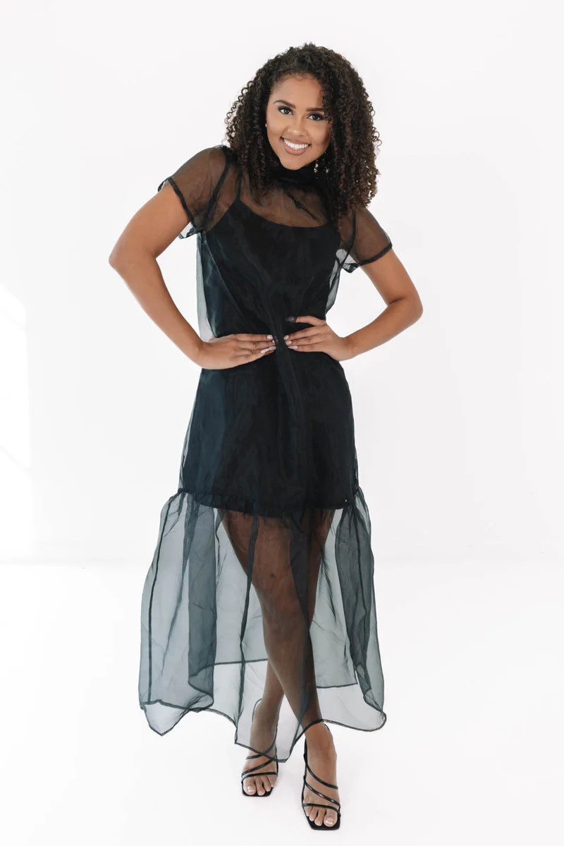 Show Stopper Midi Dress - Black | The Impeccable Pig