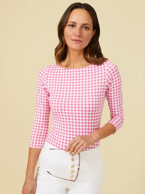 Wavesong Tee in Midi Cabana Gingham | J.McLaughlin