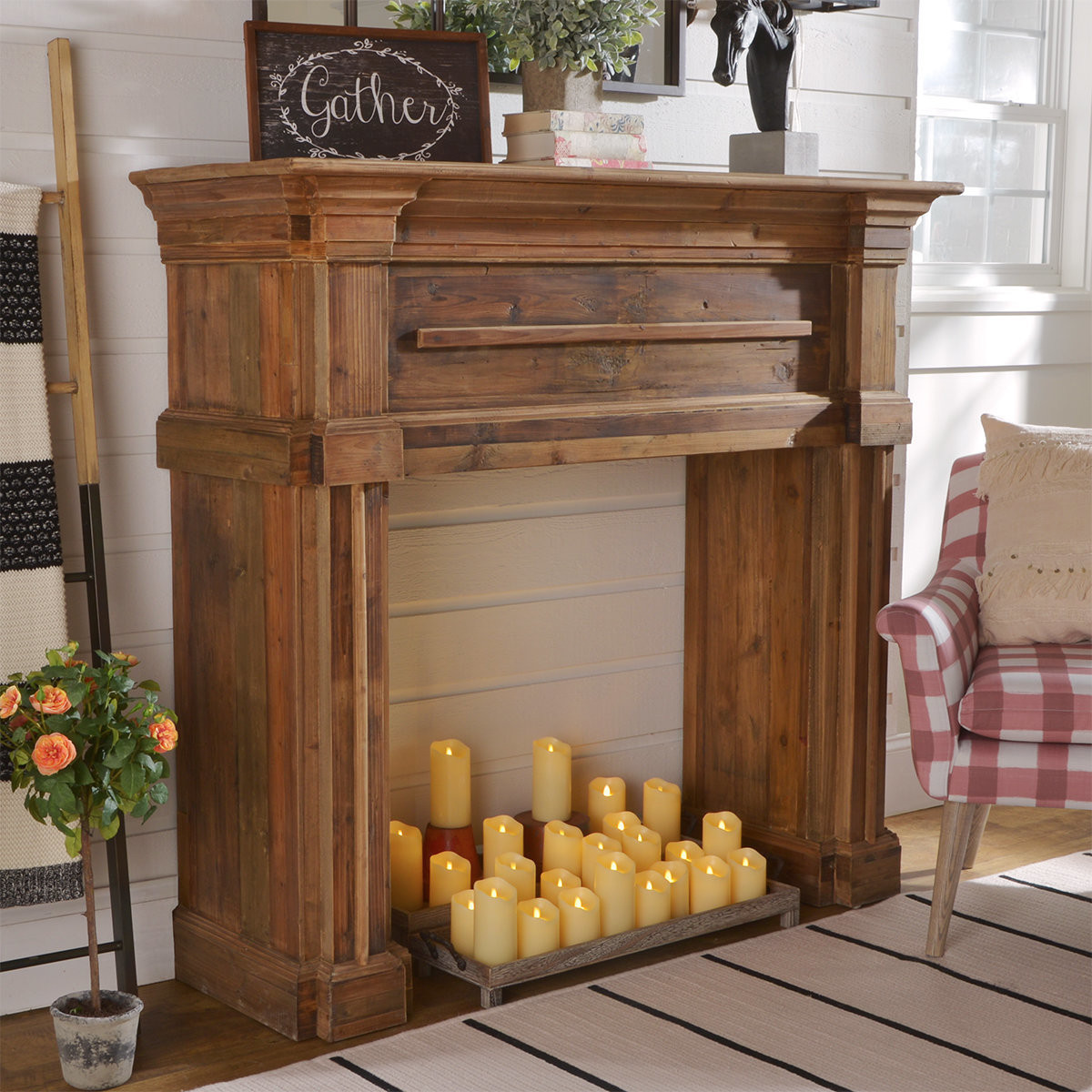 Reclaimed Provincial Fireplace Mantle | Shades of Light