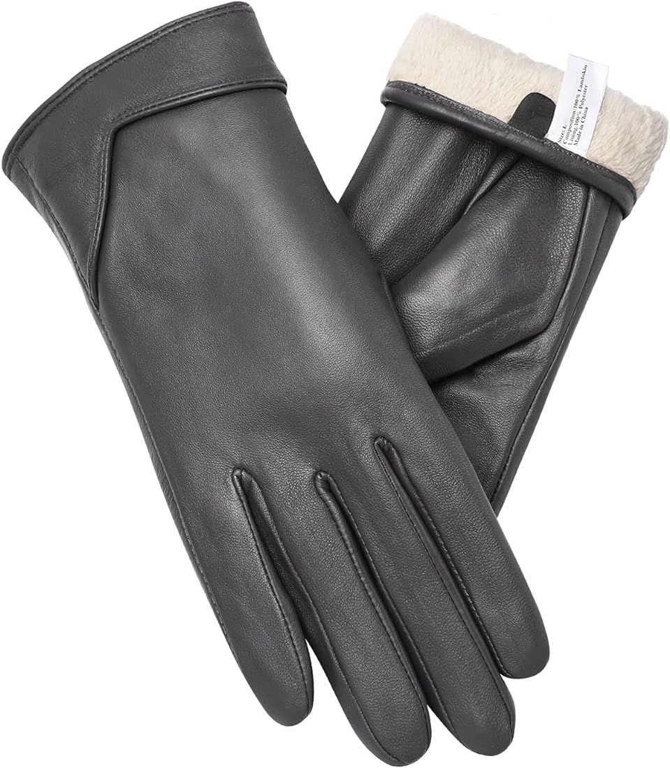 Vislivin Full-Hand Womens Touch screen Gloves Genuine Leather Gloves Warm Winter Texting Driving Glo | Amazon (US)