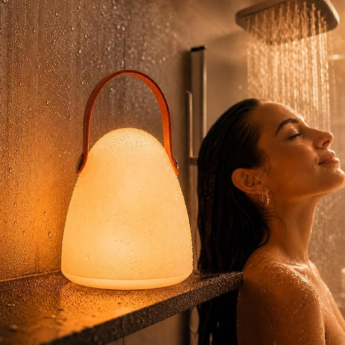 IP65 Waterproof Shower Lamp, 16 Colors Bathroom Lamp with Remote Control Dimmable, Rechargeable M... | Amazon (US)