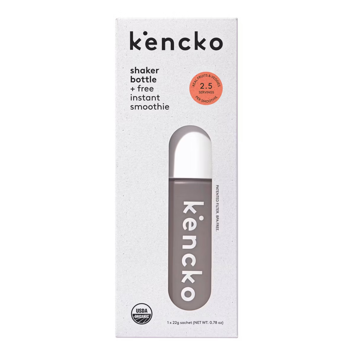 Kencko Shaker Bottle + Instant Smoothie Starter Pack - 1 Bottle, 1 Packet | Target