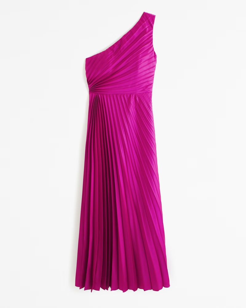 Women's The A&F Giselle Pleated One-Shoulder Maxi Dress | Women's The A&F Wedding Shop | Abercrom... | Abercrombie & Fitch (US)