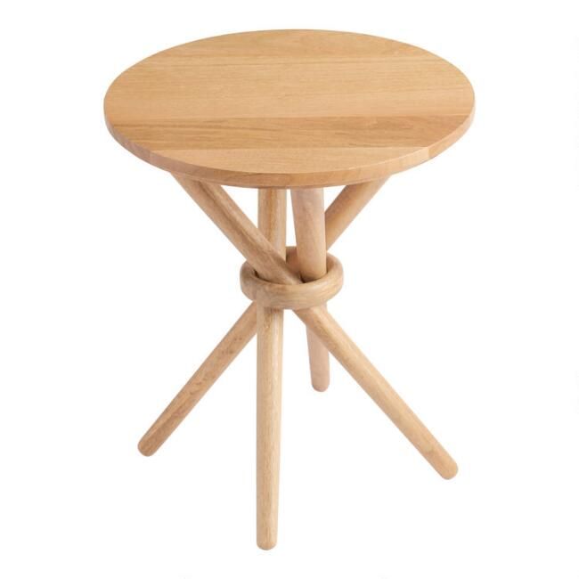 Round Wood Twisted Leg Milo Accent Table | World Market