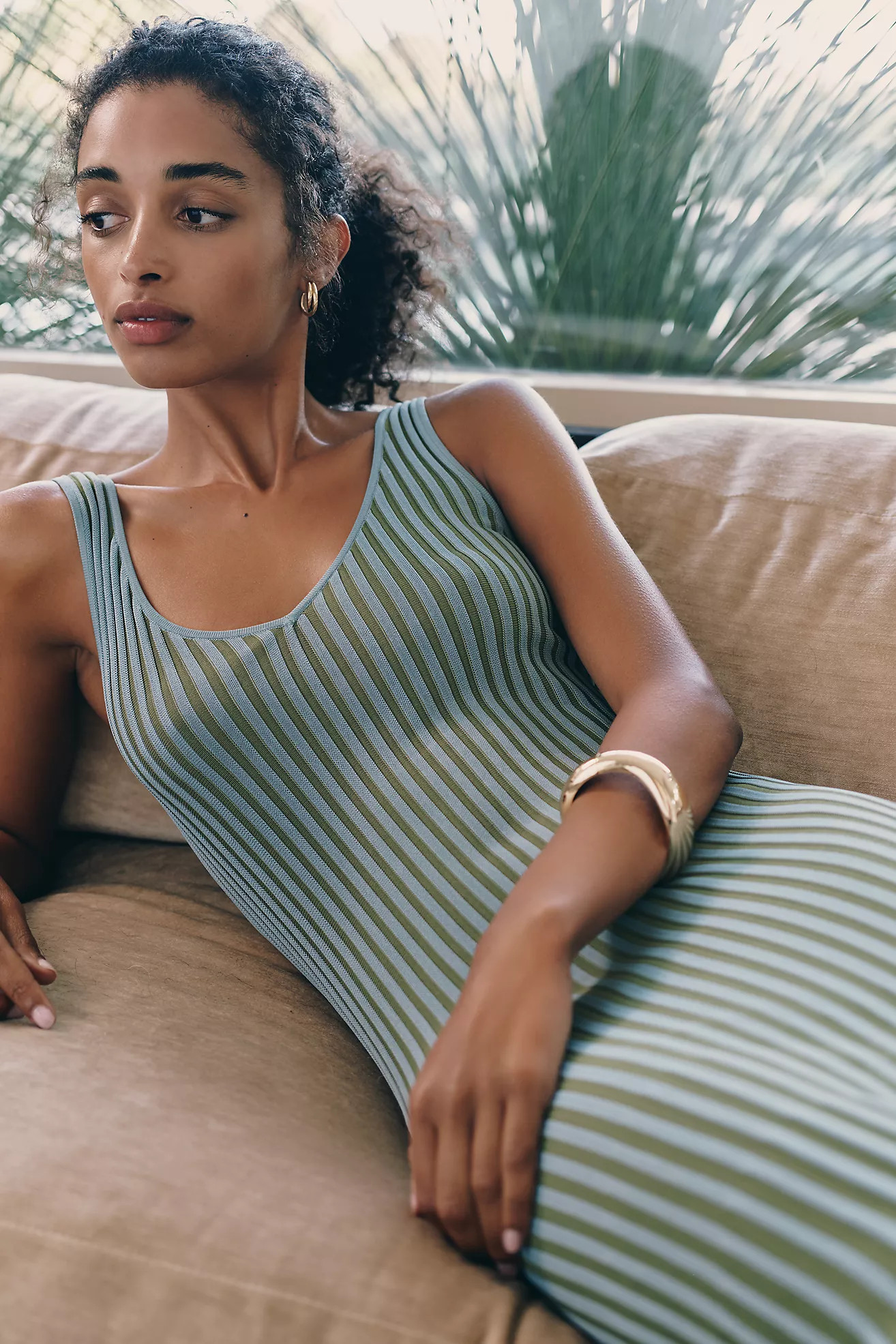 Siempre Ribbed Midi Dress | Anthropologie (US)