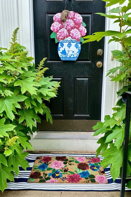 Have had this door hanger for over 2 years- so pretty. Need to change the ribbon, but it’s still in good shape! Loving the new doormat & rug I have for the front door right now. 

#LTKSeasonal #LTKHome #LTKFindsUnder50