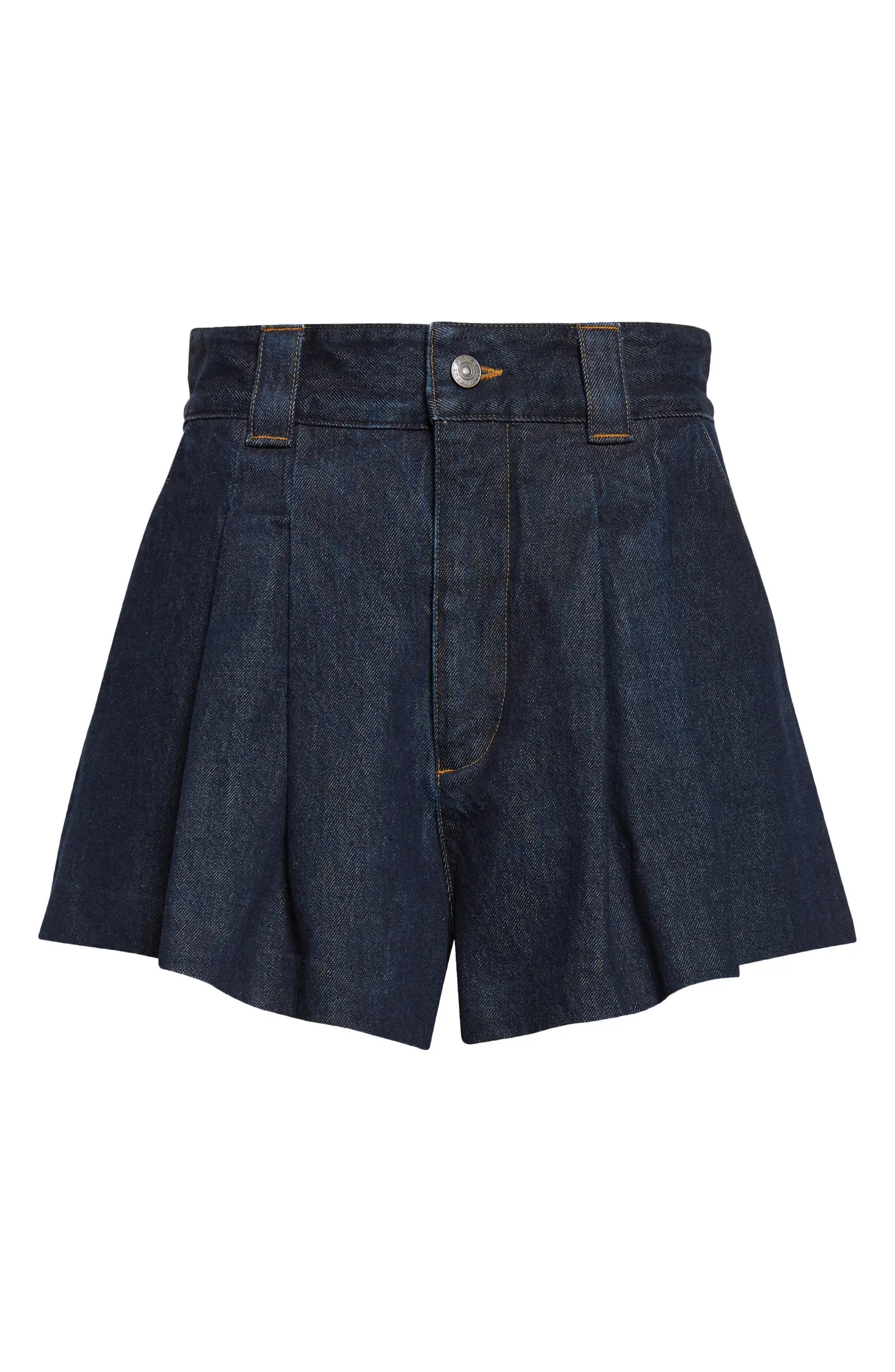 The Structural Pleated Denim Shorts | Nordstrom