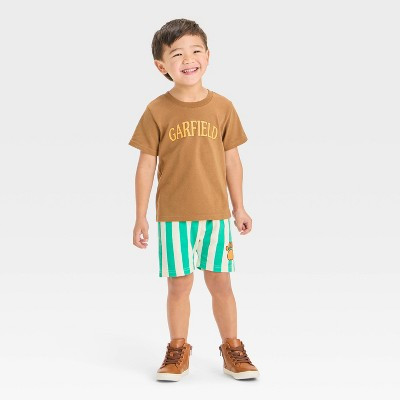 Toddler Boys' 2pc Garfield Top & Shorts Set - Espresso 3T | Target
