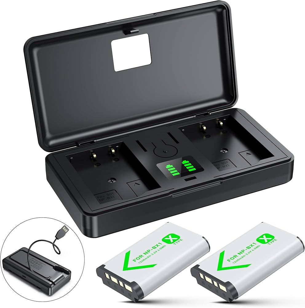 SEVKUMZ Camera Accessories for Sony Lithium Ion NP-BX1 Battery(2-Pack) and Battery Charger(2-Chan... | Amazon (US)
