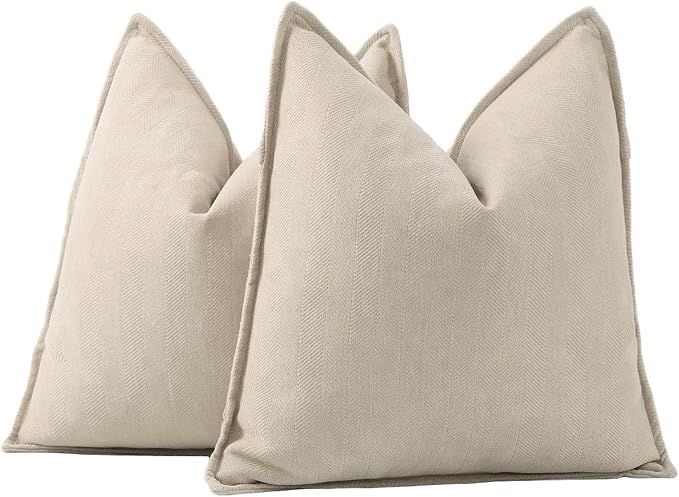 MADIZZ Textured Chenille Throw Pillow Covers Set of 2 Super Soft Decorative Pillow Covers Boho Cu... | Amazon (US)