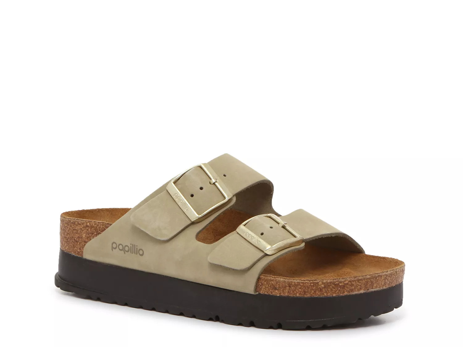 Birkenstock Papillio by Birkenstock Arizona Platform Slide Sandal | Women's | Light Moss Green | Size EU 36 / US Womens 5-5.5 | Sandals | DSW