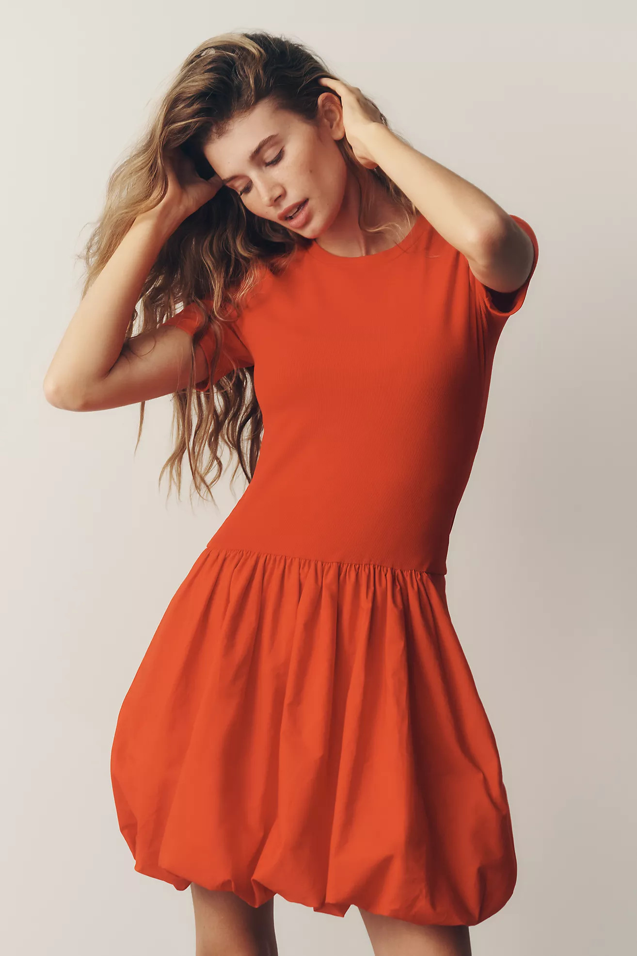 Daily Practice Drop-Waist Bubble Mini Dress | Anthropologie (US)