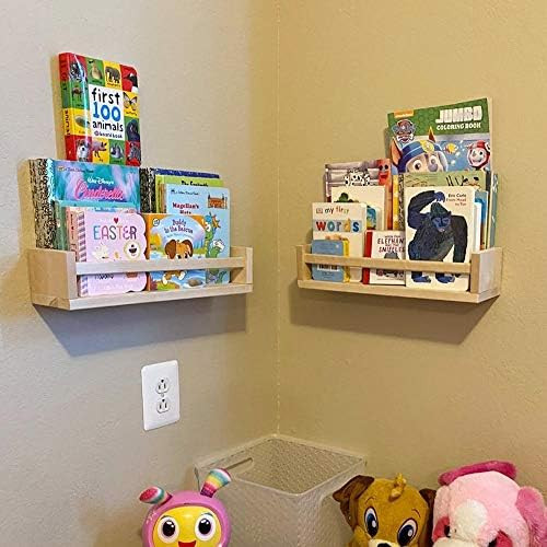 Floating Shelves for Wall, Burlywood Nursery Book Shelves, 15.7 inch Kids Bookshelf, Wall Shelves... | Amazon (US)