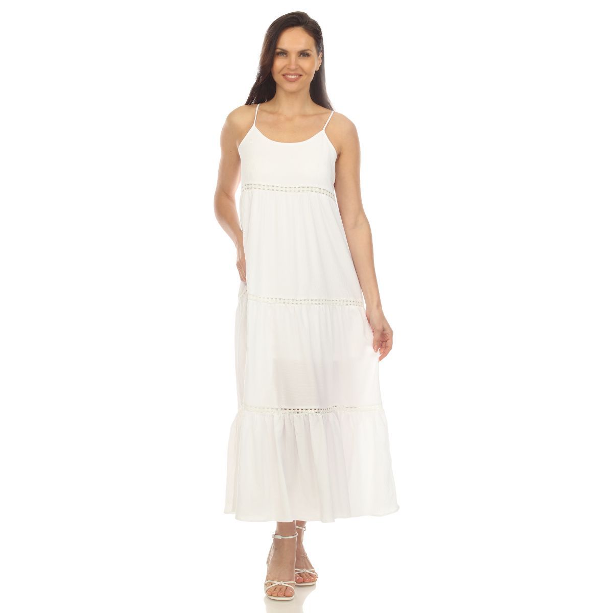 White Mark Women's Scoop Neck Tiered Maxi Dress | Target