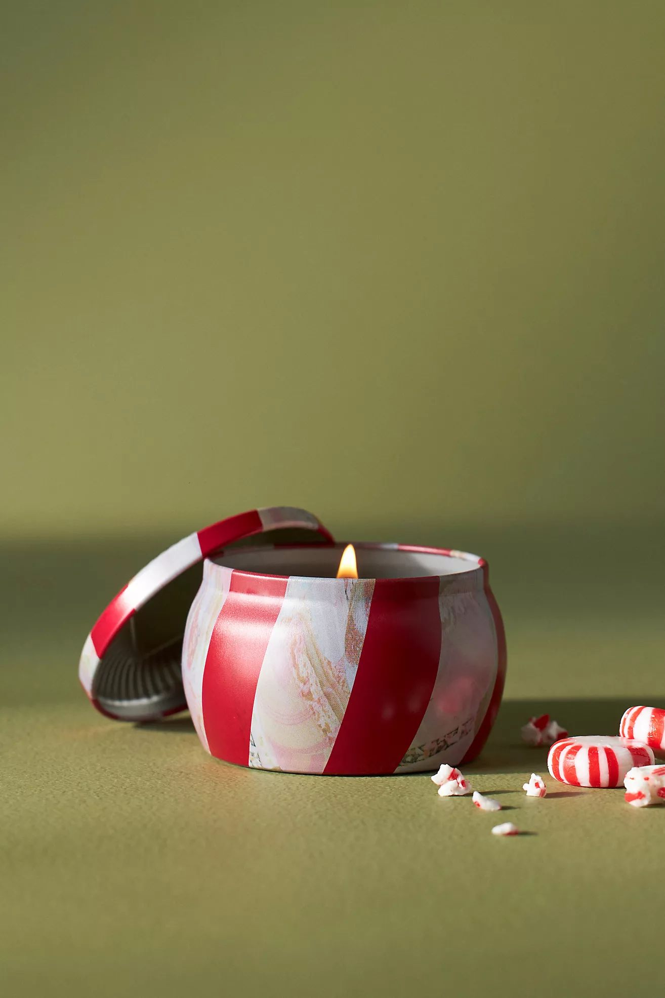 Voluspa Crushed Candy Cane Tin Candle | Anthropologie (US)
