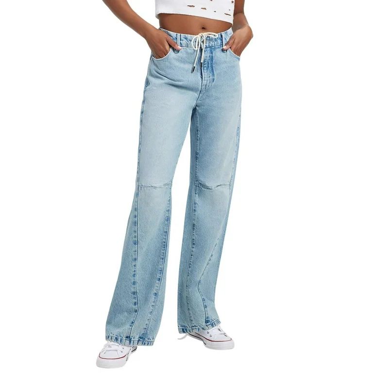 GOOD AMERICAN womens  Good '90s Drawstring Indigo Jean, 15 | Walmart (US)