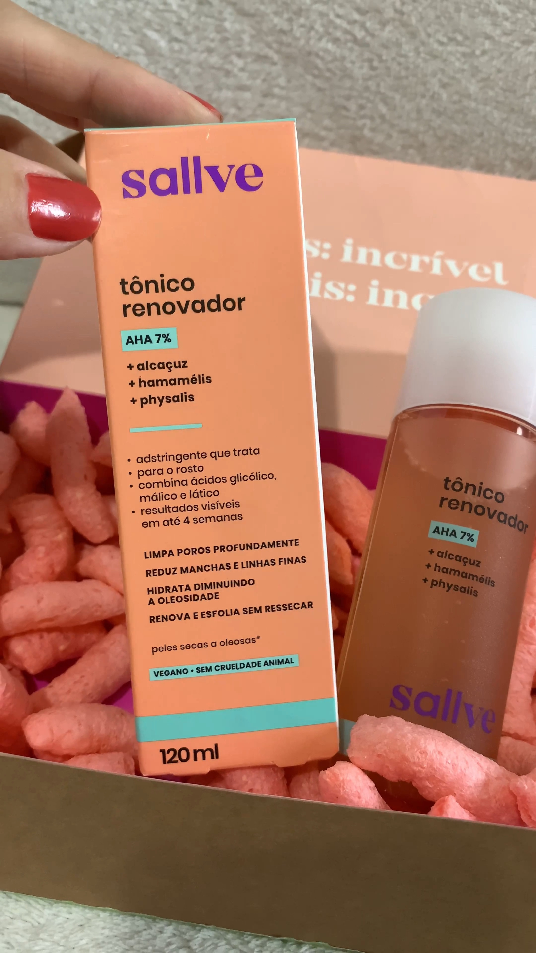 Já pega essa dica!
O tônico renovador da Sallve é cheio de benefícios e irá dar aquele UP em seu momento de skincare.
•renova diariamente a pele, esfoliando sem ressecar
•uniformiza textura e tom, suavizando cicatrizes de acne, linhas finas e manchas
•limpa poros e remove o excesso de sebo
•hidrata controlando a oleosidade
•minimiza poros dilatados
•reduz cravos e acne
•deixa a pele luminosa e com viço

 

#LTKbrasil #LTKBeautySale #LTKbeauty