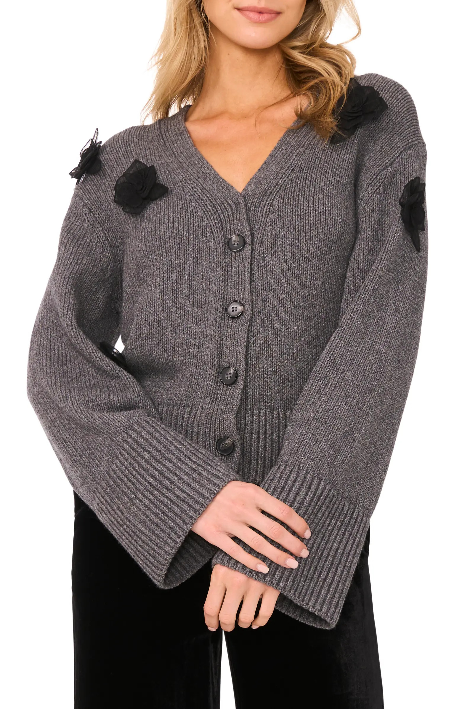 Ted Baker Mesh Floral Appliqué Cardigan | Nordstrom | Nordstrom