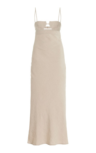 Bra-Detailed Linen Maxi Dress | Moda Operandi (Global)