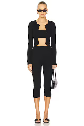 Cindy Cropped Capri Pant in Black | Revolve Clothing (Global)