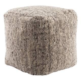 Shaelyn Solid Gray/ Beige Cube Pouf BRF100453 - The Home Depot | The Home Depot