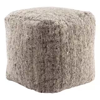 Shaelyn Solid Gray/ Beige Cube Pouf-BRF100453 - The Home Depot | The Home Depot
