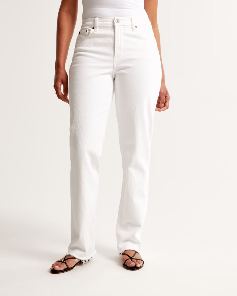 Women's Curve Love Mid Rise 90s Straight Jean | Women's Bottoms | Abercrombie.com | Abercrombie & Fitch (US)