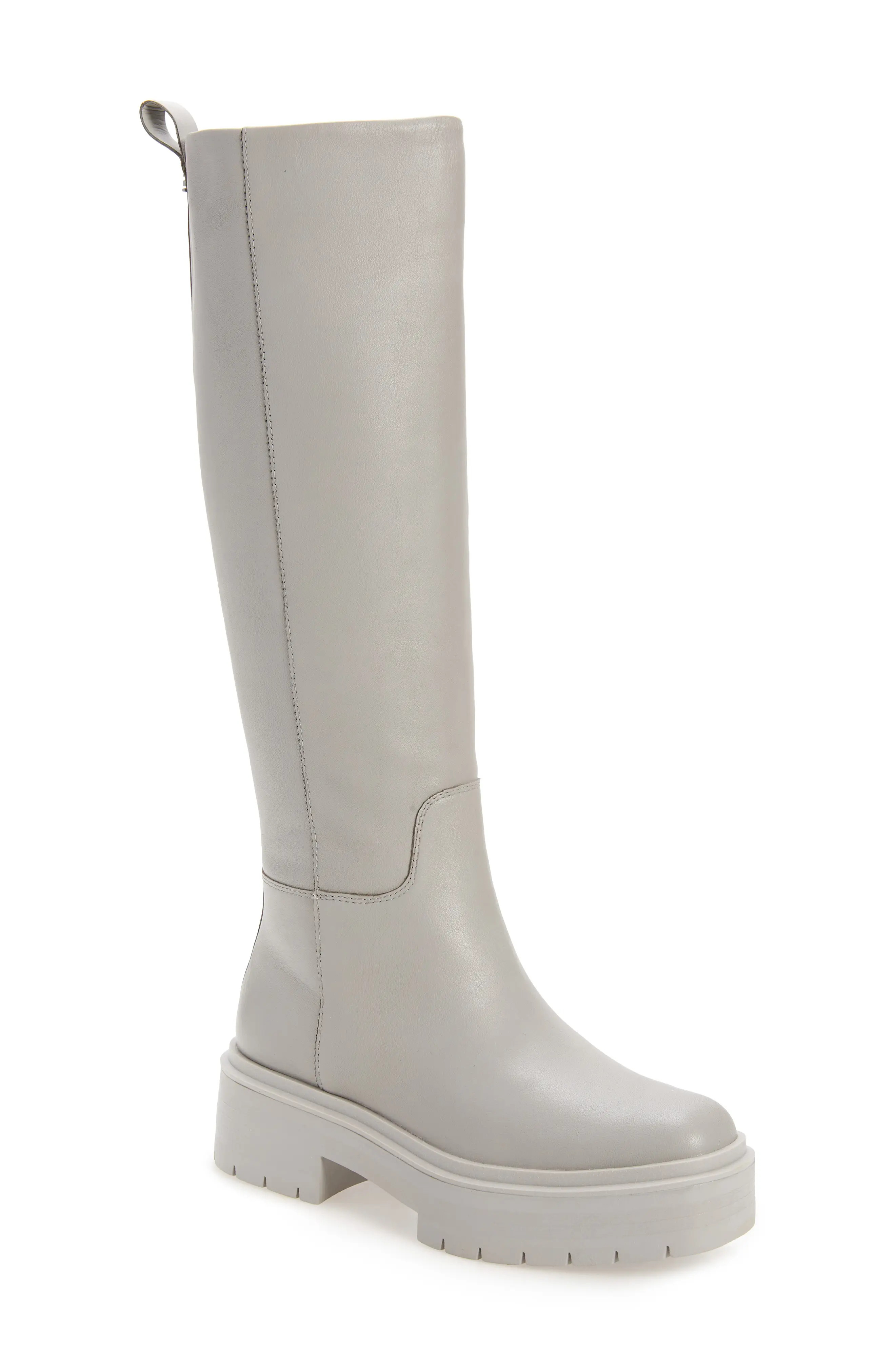 Sam Edelman Larina Waterproof Knee High Platform Boot, Size 5.5 in Pebble Grey at Nordstrom | Nordstrom