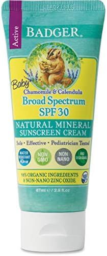 Badger - SPF 30 Baby Sunscreen Cream with Zinc Oxide - Broad Spectrum & Water Resistant, Reef Saf... | Amazon (US)
