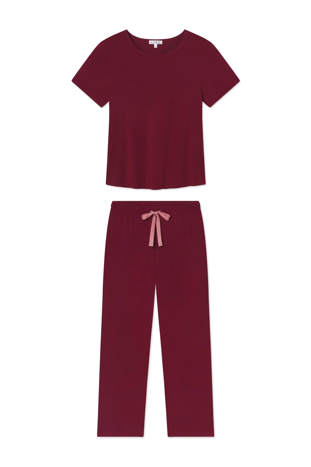 DreamModal Ribbon Short-Long Set in Burgundy | Lake Pajamas