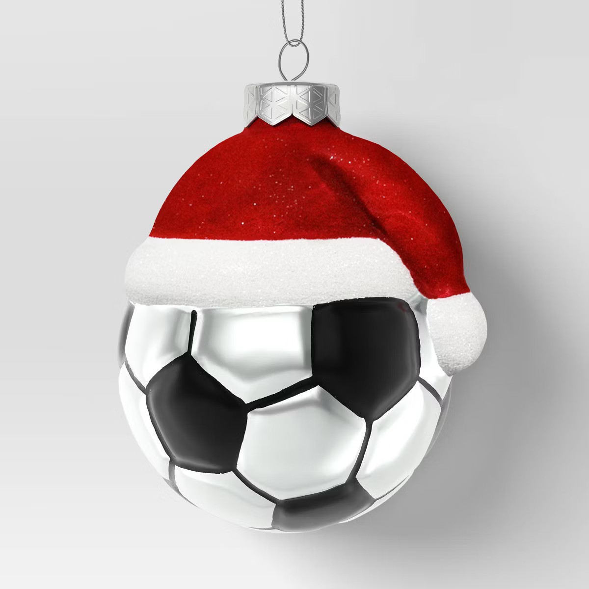 4" Christmas Glass Santa Hat Soccer Ball Ornament - Wondershop™ | Target