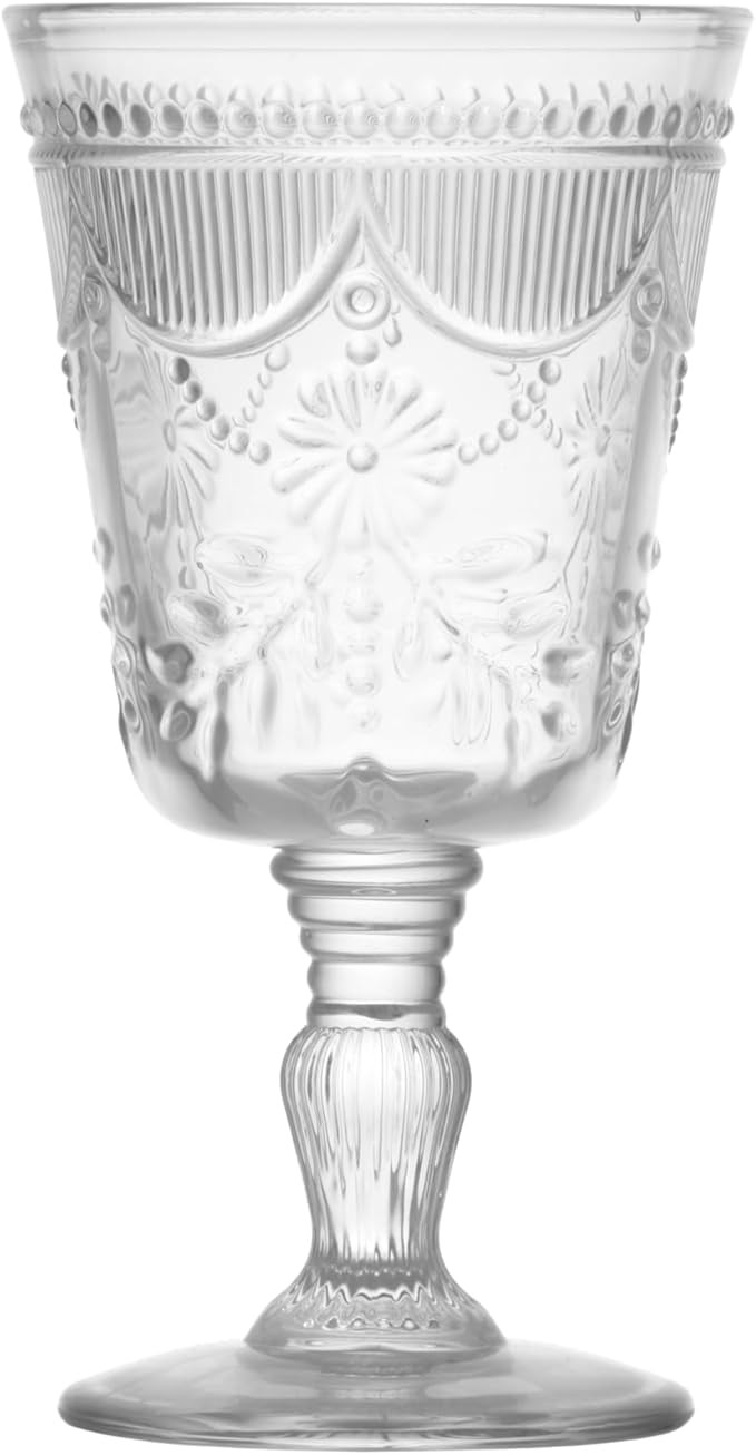 FORTESSA Debutante Vintage Themed Glassware, 10 Ounce Water Goblets (Set of 6), Dishwasher-Safe W... | Amazon (US)