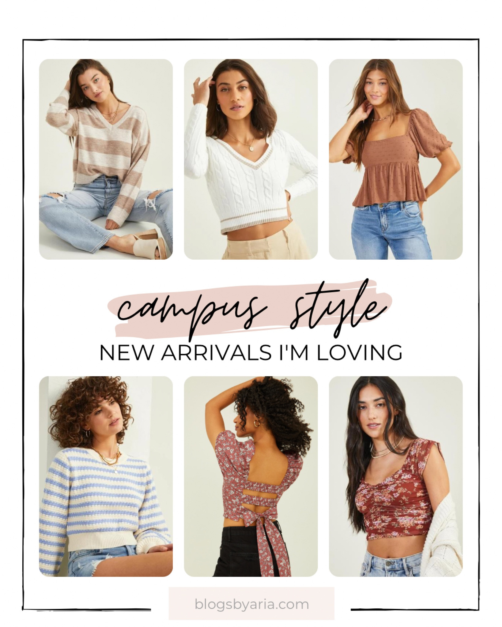 College girl style. College girl outfit ideas. High school girl outfit ideas. Teen girl outfits. College fits. College outfit ideas. Comfy school outfits. Casual college outfits. Everyday college outfits. Outfit ideas for school. College girl aesthetic. Cropped sweaters. Baby doll tops. Ruched top. Floral tie top. Striped sweater  


#LTKU #ltkseasonal #ltkfind #LTKshoecrush #LTKunder100 #LTKunder50 

#LTKstyletip #LTKBacktoSchool #LTKsalealert