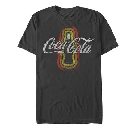 Men s Coca Cola Retro Soda Striped Bottle Graphic Tee Black 2X Large | Walmart (US)