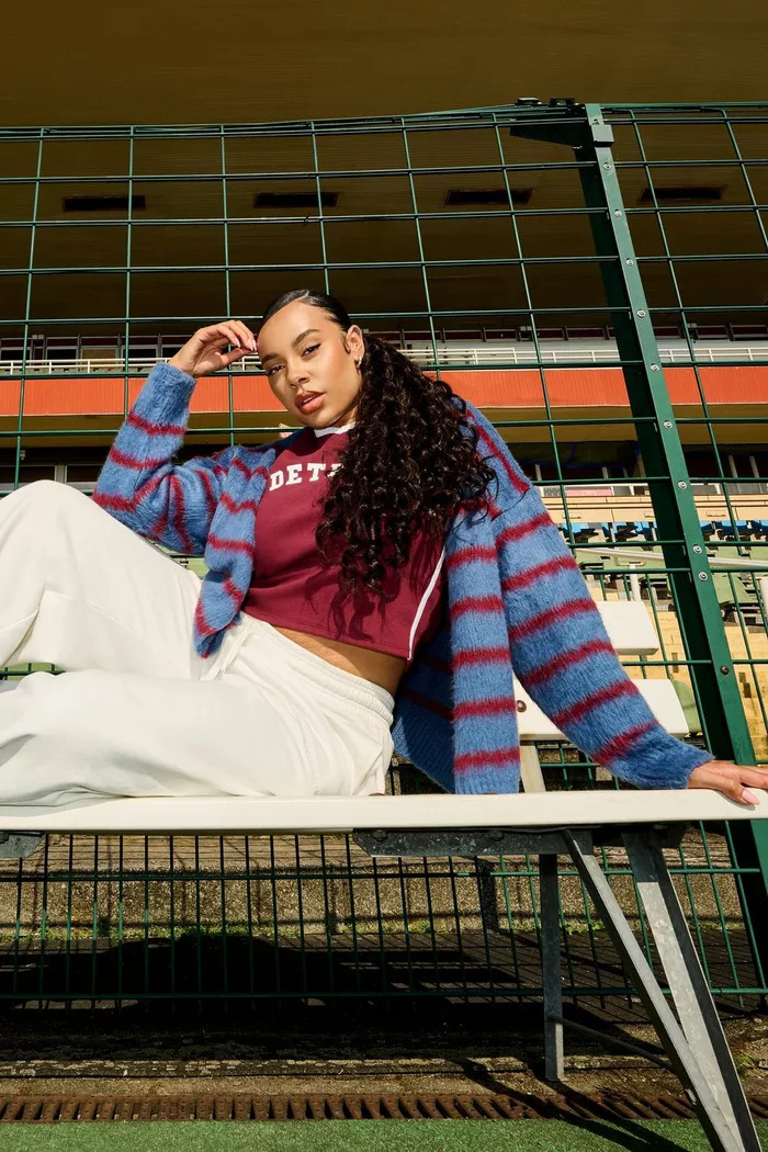 Plus Fluffy Stripe Cardigan | boohoo (US & Canada)