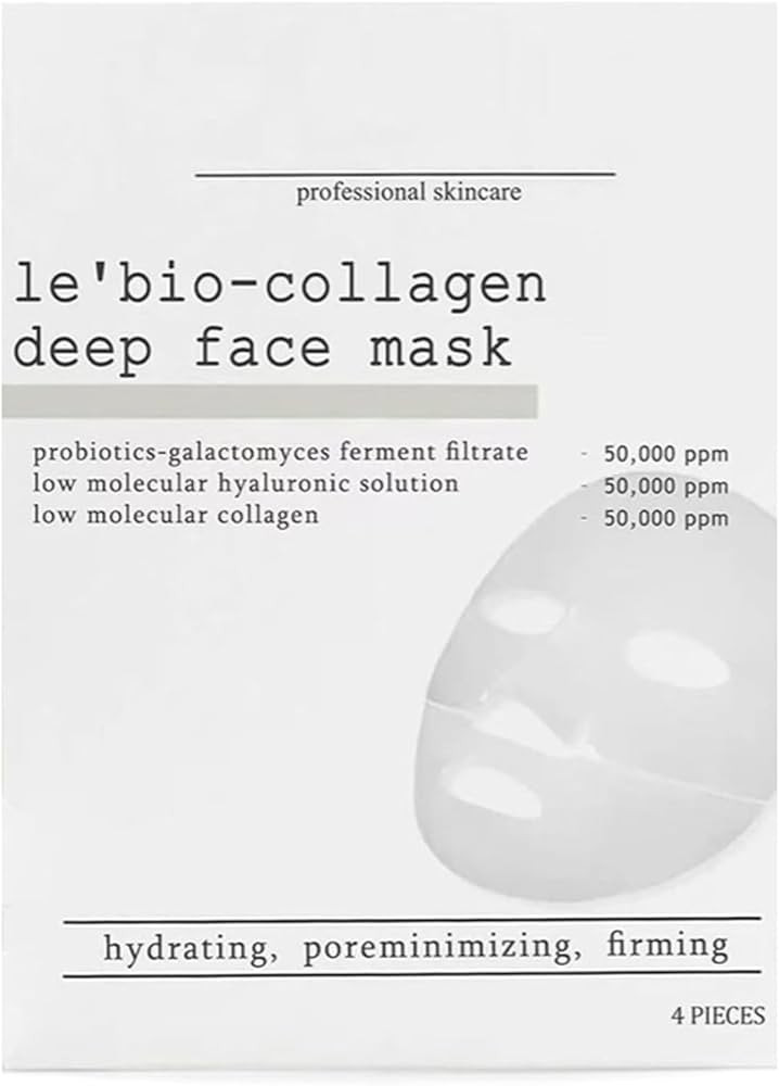 Le' Vanity Bio Collagen Face Mask 4 Sheets, Bio-Collagen Deep Mask Overnight, Korean Face Mask Sk... | Amazon (US)
