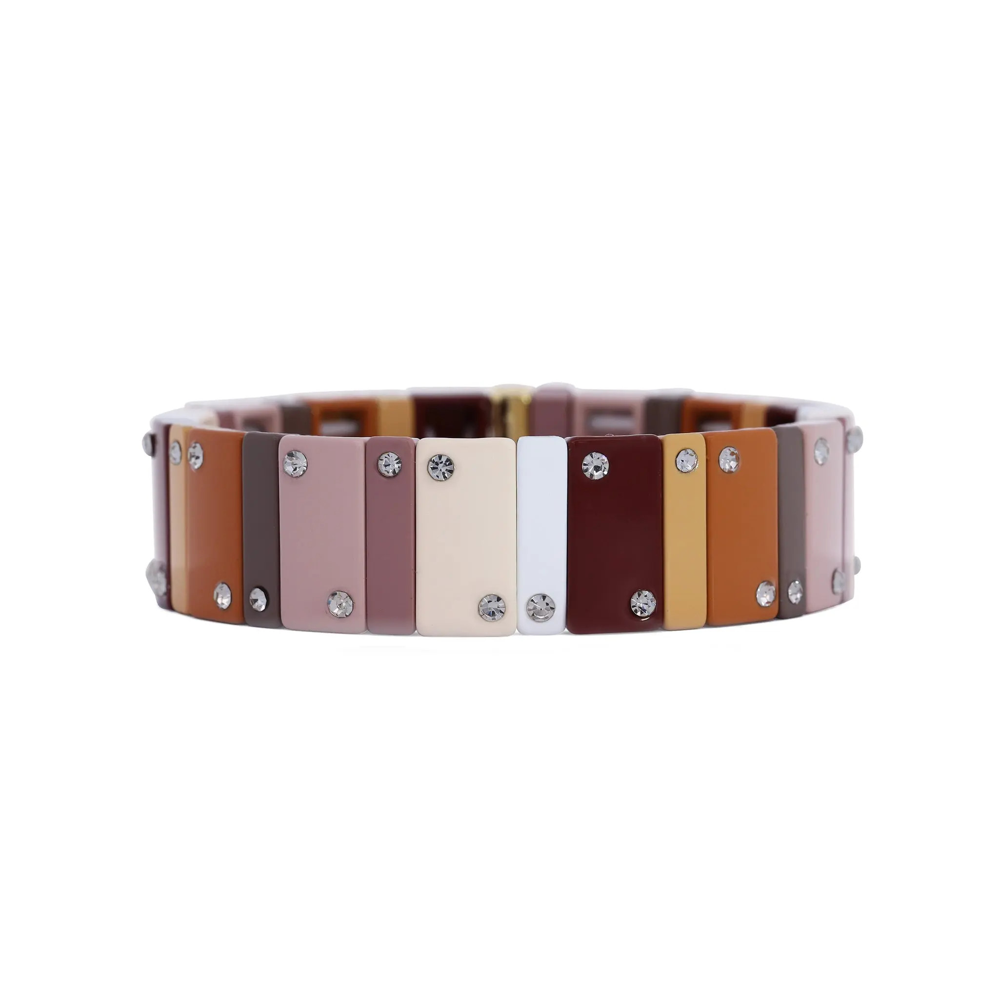 The Lovery Fine Jewelry Mocha Domino Stretch Bracelet at Nordstrom, Size Small | Nordstrom