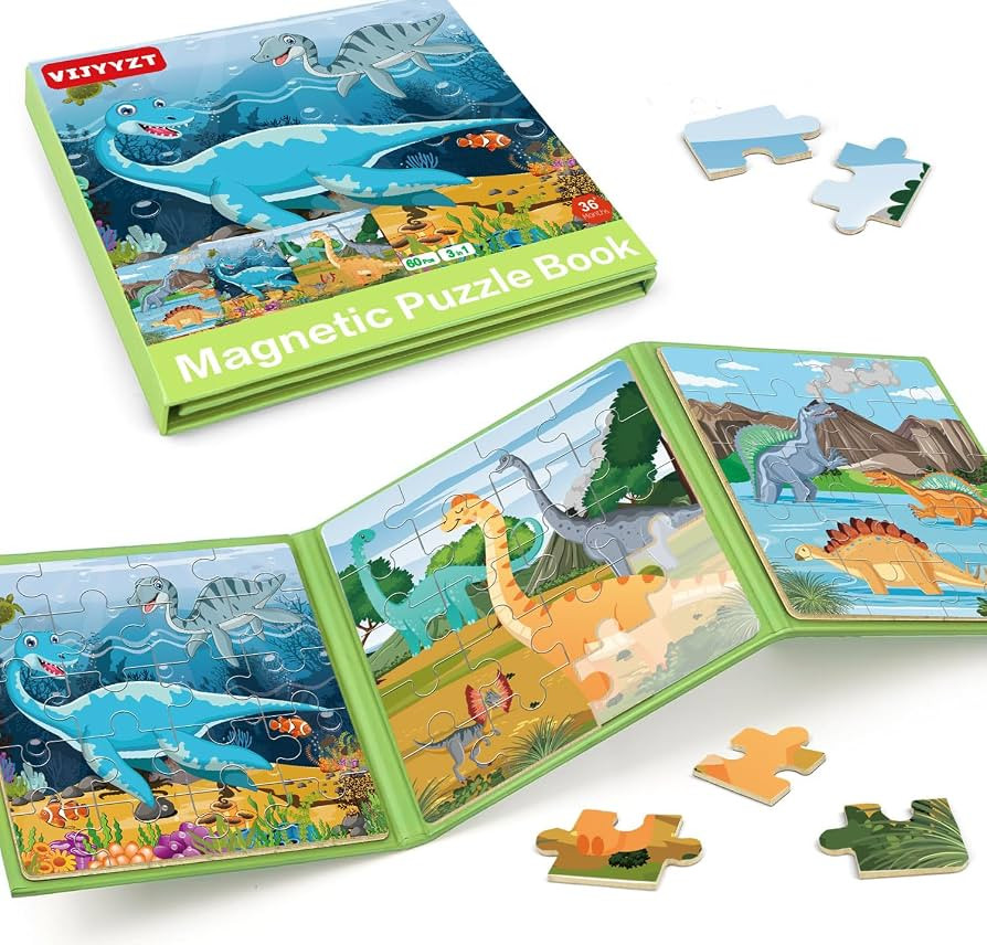 Magnetic Puzzles for Kids Ages 4-6, 20-Piece Travel Toys Dinosaur Toddler Puzzles Ages 3-5, Educa... | Amazon (US)