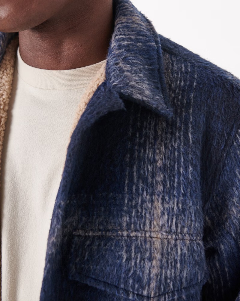 Sherpa-Lined Shirt Jacket | Abercrombie & Fitch (US)