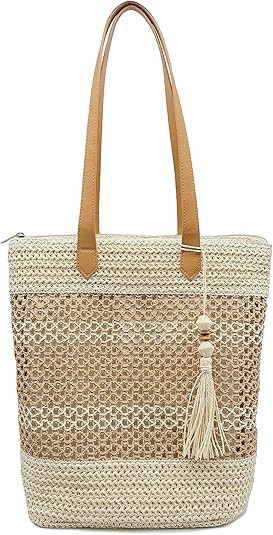 Aphoraeny Straw Beach Bag Buckets Totes Handbag Shoulder Tote Bag Straw Purse Summer Purse Women ... | Amazon (US)