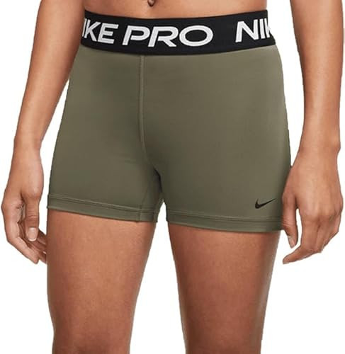 Nike Women's Pro 3" Training Shorts (US, Alpha, Large, Regular, Regular, Medium Olive/Black) | Amazon (US)