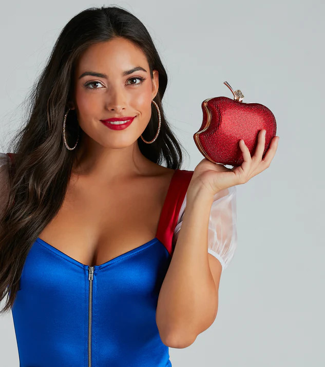 Tempting Glamour Rhinestone Bitten Apple Clutch | Windsor Stores