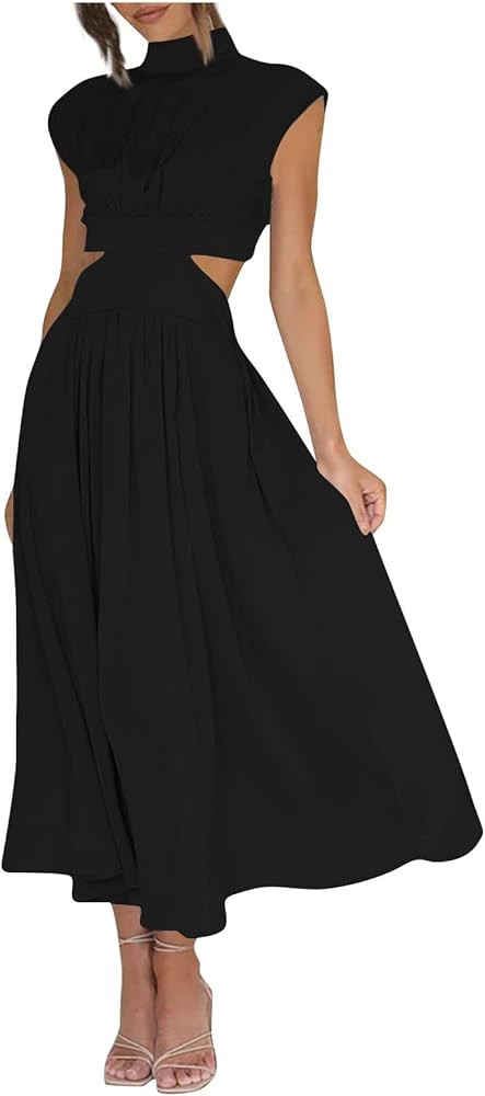 Women's Bestidos Elegantes De Fiesta 2023 Largos Para Mujeres Gorditas Round Neck Casual Pullover... | Amazon (US)