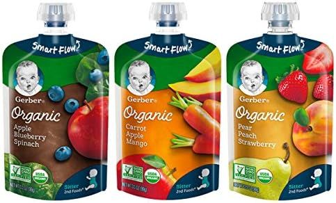 Gerber Organic 2nd Foods, Fruit & Veggie Variety Pack Pureed Baby Food, 3.5 Ounce Pouch, 18 Count... | Amazon (US)