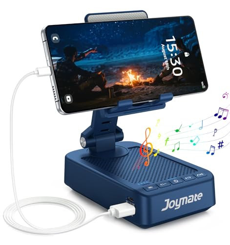 Joymate Gifts for Men Women, Bluetooth Speaker Phone Stand with Charging Function 360° Rotable Adjustable Cell Phone Holder HD Surround Sound for Desk Fits All Phones,Tablet (Blue) | Amazon (US)
