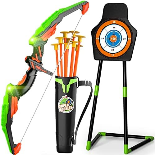 Bow and Arrow for Kids Boys 4-6 8-12, Kids Archery Set with Light-up LED Includes 10 Suction Cup ... | Amazon (US)