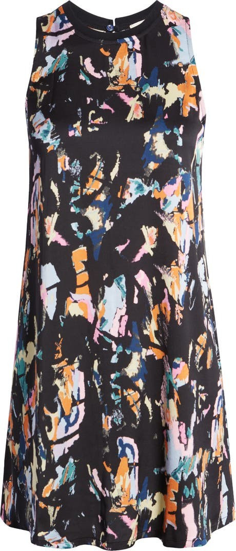 Open Edit Women's Satin Shift Minidress Black Dress Dresses Summer Dress Outfits Fall Outfits 2022 | Nordstrom