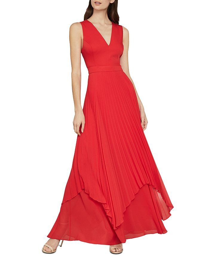 Pleated Satin Cutout Gown | Bloomingdale's (US)